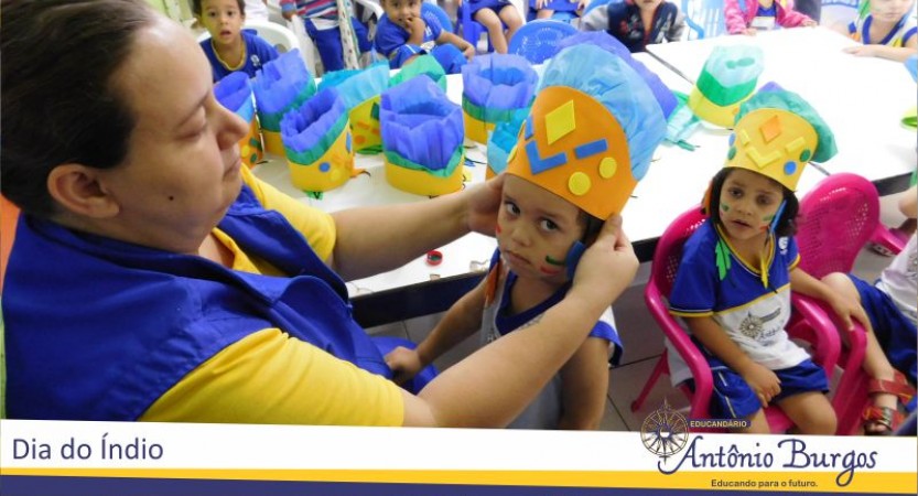 Dia do Índio no Educandário Antônio Burgos Nesta quarta 19 de abril, alunos e professores do Educandário Antônio Burgos relembraram a importância dos primeiros habitantes do Brasil,